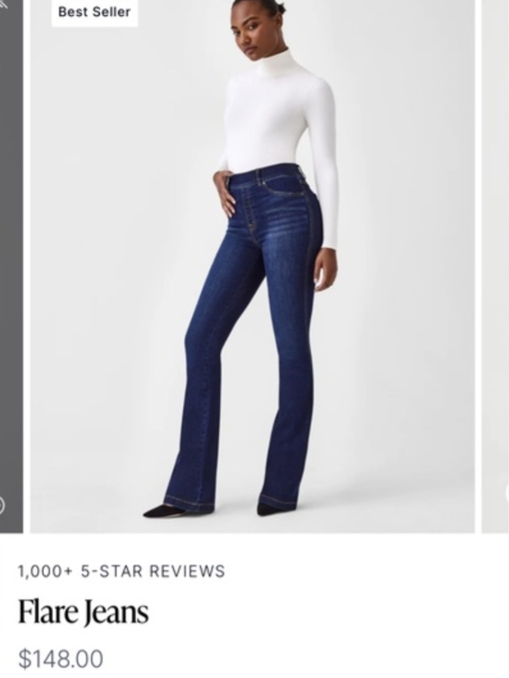 SPANX Shape Flare Jeans New With Tags Size Large Midnight Indigo